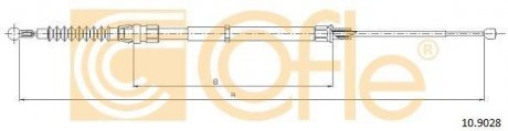 Трос ручного гальма 10.9028 SKODA OCTAVIA 12- 1543/822 ZAWIESZENIE WIELOWAHACZOWE LEWA/PRAWA COFLE 109028 (фото 1)