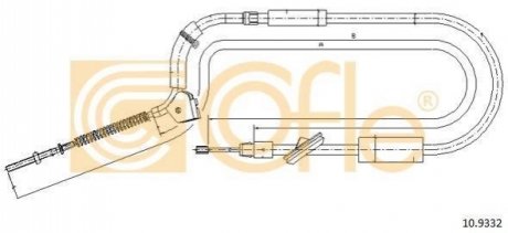 Трос ручного гальма COFLE 10.9332 (фото 1)