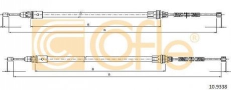 Трос ручного гальма COFLE 10.9338 (фото 1)