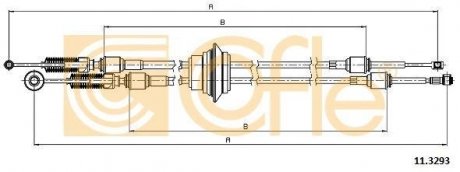 Трос КПП Fiat/Citroen/Peugeot Scudo L-900mm COFLE 113293 (фото 1)