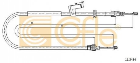 Трос ручного гальма зад. Л Ford Transit (WA6) 2006/05-2015/06 COFLE 11.5494 (фото 1)
