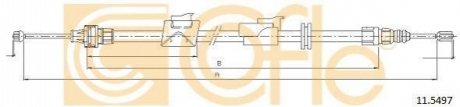 Трос ручного гальма зад. П Ford Galaxy (WA6) 2006/05-2015/06 COFLE 11.5497 (фото 1)