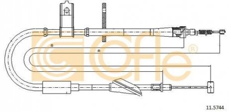 Трос ручного гальма COFLE 11.5744 (фото 1)