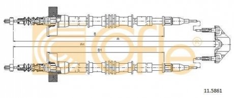 Трос ручника COFLE 11.5861 (фото 1)