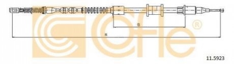 Трос гальмівний правий Opel Vectra 90- COFLE 11.5923 (фото 1)