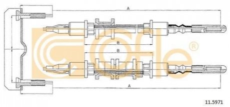 Трос ручника COFLE 11.5971 (фото 1)