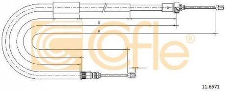 Трос ручного гальма COFLE 11.6571 (фото 1)