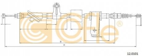 Трос ручника COFLE 12.0101 (фото 1)