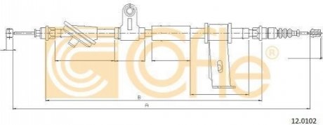 Трос ручника COFLE 12.0102 (фото 1)