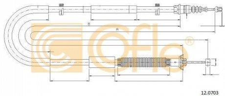 Трос ручника COFLE 12.0703 (фото 1)