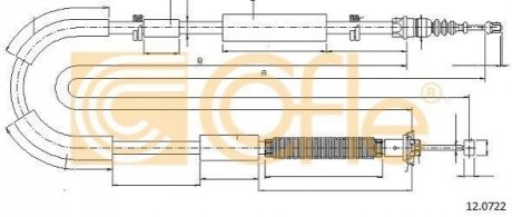 Трос ручного гальма COFLE 12.0722 (фото 1)