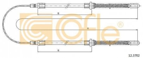 Трос ручного гальма COFLE 12.3702 (фото 1)