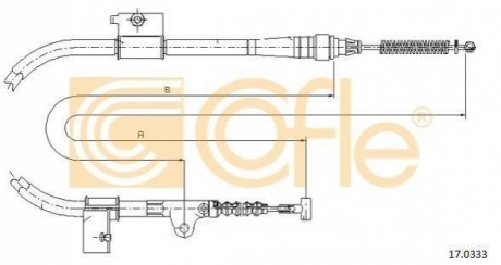 Трос ручника COFLE 17.0333 (фото 1)