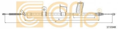 Трос ручного гальма зад. KOLEOS 07- Пр. (1760/1577) COFLE 17.0348 (фото 1)