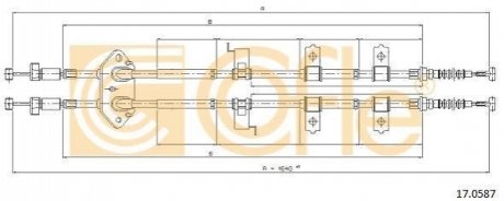 Трос ручного гальма COFLE 17.0587 (фото 1)