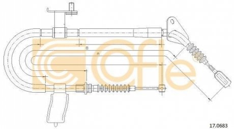 Трос ручного гальма COFLE 17.0683 (фото 1)