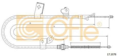 Трос ручного гальма COFLE 17.1076 (фото 1)