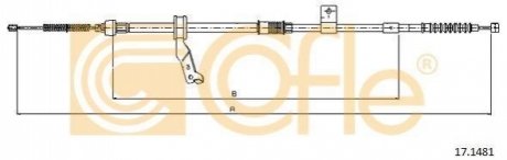 Трос ручного гальма COFLE 17.1481 (фото 1)