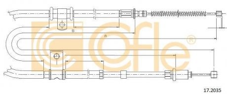Трос ручного гальма COFLE 172035 (фото 1)