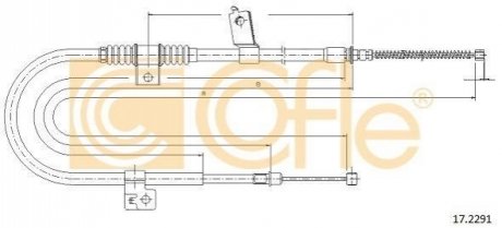 Трос ручника COFLE 17.2291 (фото 1)