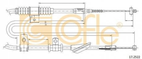 Трос ручника COFLE 17.2522 (фото 1)
