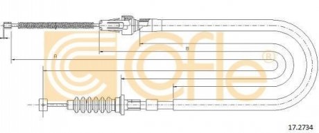 Трос ручного гальма COFLE 17.2734 (фото 1)