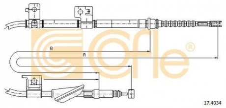 Трос ручного гальма COFLE 17.4034 (фото 1)
