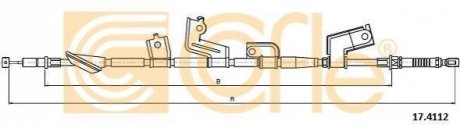 Трос стояночного гальма правий COFLE 17.4112 (фото 1)