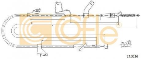 Трос ручного гальма COFLE 175130 (фото 1)