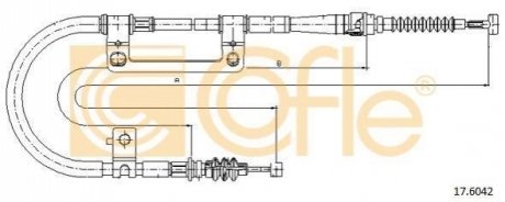 Трос ручного гальма COFLE 17.6042 (фото 1)