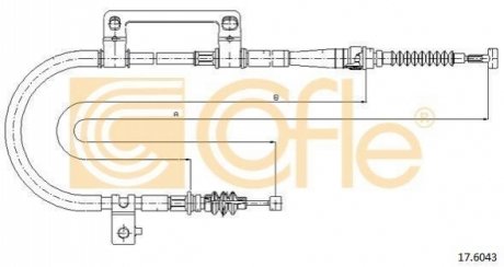Трос ручного гальма COFLE 17.6043 (фото 1)