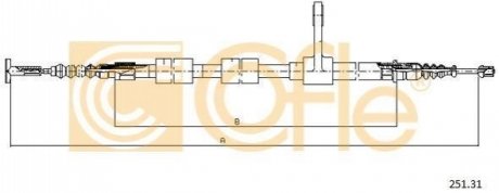Трос ручника COFLE 251.31 (фото 1)
