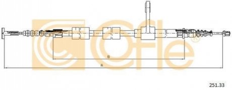Трос ручника COFLE 251.33 (фото 1)