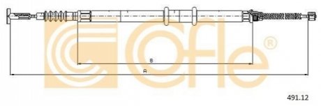 Трос ручного гальма COFLE 491.12 (фото 1)