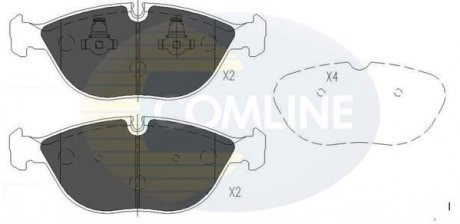 Гальмівні колодки, дискове гальмо (набір) COMLINE CBP01003 (фото 1)