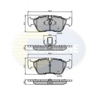 Гальмівні колодки, дискове гальмо (набір) COMLINE CBP01023 (фото 1)