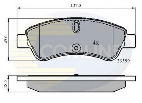 Гальмівні колодки, дискове гальмо (набір) COMLINE CBP01033 (фото 1)