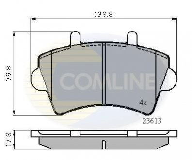 Гальмівні колодки, дискове гальмо (набір) COMLINE CBP01035 (фото 1)