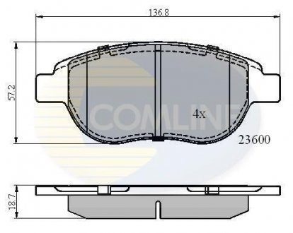 Гальмівні колодки, дискове гальмо (набір) COMLINE CBP01038 (фото 1)