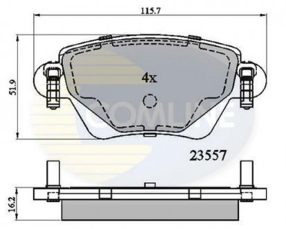 Гальмівні колодки, дискове гальмо (набір) COMLINE CBP01114 (фото 1)