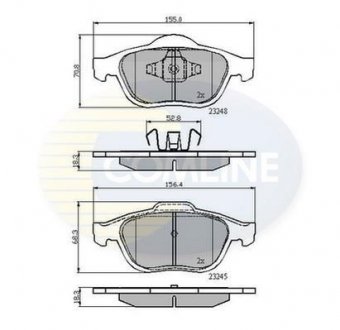 Гальмівні колодки, дискове гальмо (набір) COMLINE CBP01116 (фото 1)