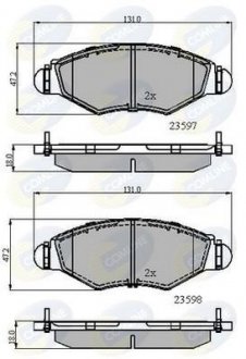 Гальмівні колодки, дискове гальмо (набір) COMLINE CBP01131 (фото 1)