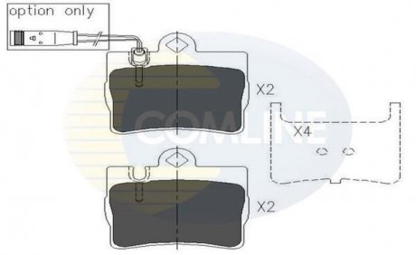 Гальмівні колодки, дискове гальмо (набір) COMLINE CBP01143 (фото 1)