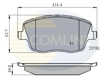 Гальмівні колодки, дискове гальмо (набір) COMLINE CBP01147 (фото 1)