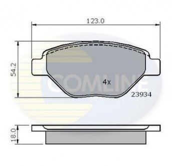 Гальмівні колодки, дискове гальмо (набір) COMLINE CBP01159 (фото 1)