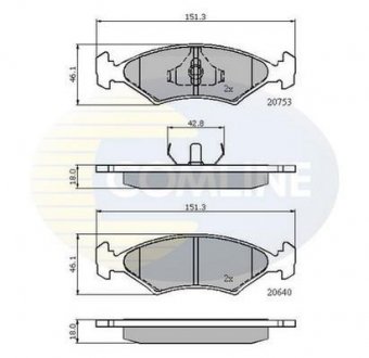 Гальмівні колодки, дискове гальмо (набір) COMLINE CBP0118 (фото 1)