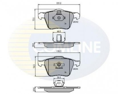 Гальмівні колодки, дискове гальмо (набір) COMLINE CBP01280 (фото 1)