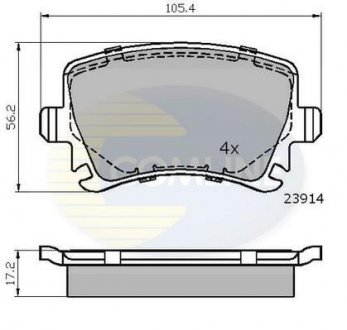 Гальмівні колодки, дискове гальмо (набір) COMLINE CBP01284 (фото 1)