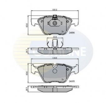 Гальмівні колодки, дискове гальмо (набір) COMLINE CBP01300 (фото 1)