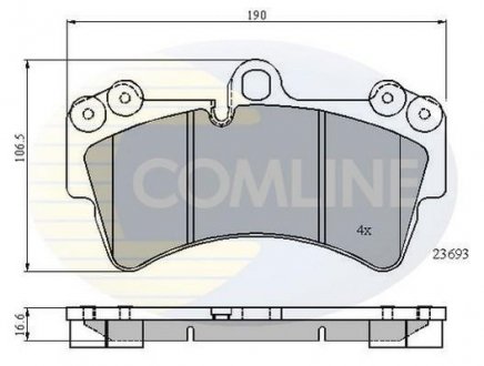 Гальмівні колодки, дискове гальмо (набір) COMLINE CBP01315 (фото 1)